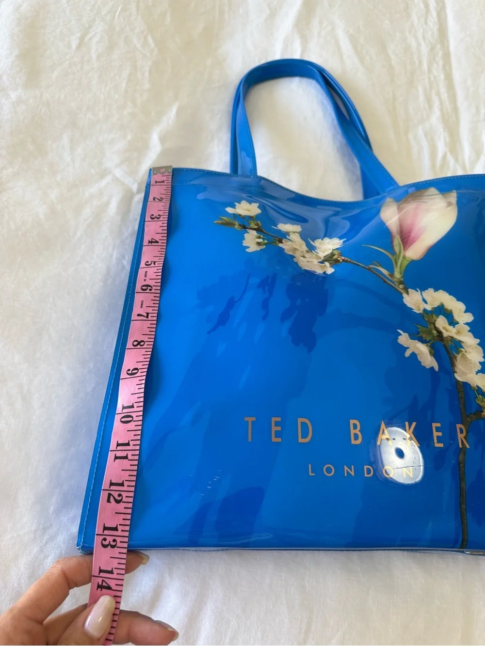 Ted Baker | Cobalt Blue Impressionist Bloom Large PVC Shopper Tote Magnolia